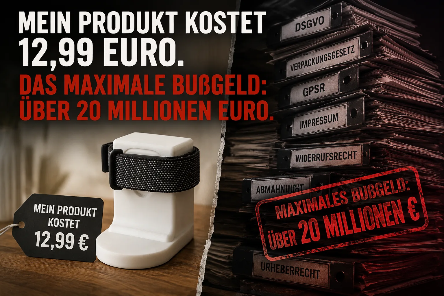 Mein Produkt kostet 12,99 Euro. Das maximale Bußgeld: über 20 Millionen Euro.